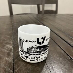 New‎ Orleans Louisiana Superdome- Federal Milk Glass Mug Cup